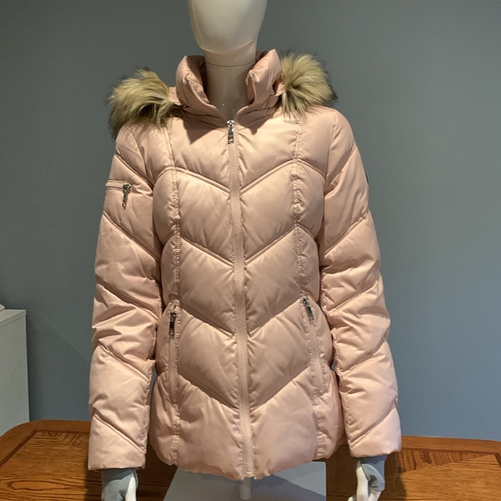 Nautica Women’s Puffer Coat with Faux Fur Trimmed Hood • Size XS - Picture 2 of 15